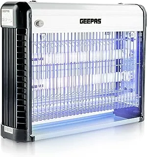 Geepas Fly And Insect Killer - Powerful Fly/Electric Bug Zapper 16W Uv Light, Insect Killer, Fly Killer, Wasp Killer - Insect Killing Mesh Grid, With Detachable Hang - Silver/Black - GBK1132N