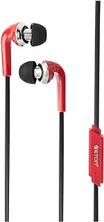 سماعات eton Super Bass السلكية ، سماعات أذن رياضية بتقنية Clear Sound لأجهزة iPhone و Samsung و Huawei Phone MP3 و MP4. سماعات محمولة ، iPod ، مع ميكروفون والتحكم في مستوى الصوت ، ET-50 RED ، MEDIUM