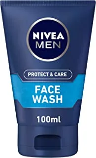 NIVEA MEN Face Wash Cleanser, Protect & Care Active Charcoal, 100ml