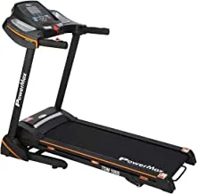 Powermax Fitness Tdm-100S (3Hp Peak) Motorized Treadmill With Free Virtual Assistance, 3 Years Motor Warranty, Home Use - Foldable & Automatic Lubrication, Black