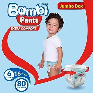 Sanita Bambi Pants, Size 6, Xxl, Jumbo Box, 80 Diapers - Package may vary