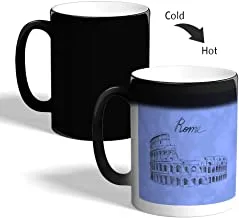 Landmarks - Colosseum Printed Magic Coffee Mug, Black