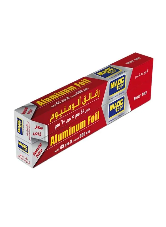 MOAG 2-Piece Food Wrap Aluminium Foil silver 45 x 600cm