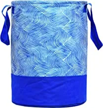 Kuber Industries Laheriya حقيبة غسيل قماشية مقاومة للماء بطبعات ، تخزين الألعاب ، منظم سلة الغسيل 45 لتر (أزرق) CTKTC134625