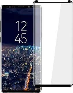 واقي شاشة Galaxy Note 8 ، فيلم زجاجي مقوى فائق الدقة [منحني ثلاثي الأبعاد] [مناسب للحافظة] [مضاد للخدش] واقي شاشة صلابة 9H لهاتف Samsung Galaxy Note 8 (6.3 بوصة) أسود