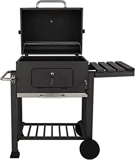 Sahare Steel Smoker Grill With 1 Rack Side And Wheels, Black, Large, Kklt002