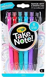 6 Ct. Take Note! Washable Gel Pens