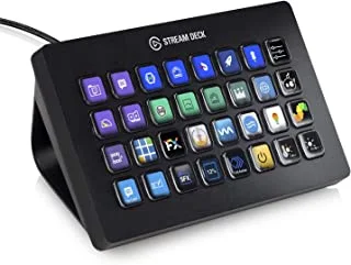 Corsair Elgato Products Elgato Stream Deck XL - Advanced Stream Control With 32 CUStomizable Lcd Keys, For Windows 10 And Macos 10.13 Or Later, Black, 10Gat9901, Wired
