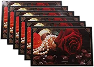 Kuber Industries PVC 6 Pieces Reversible Dining Table Placemat Set (Multi)