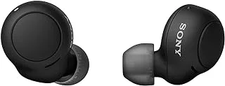 Sony WF-C500 True Wireless Headphones - عمر بطارية يصل إلى 20 ساعة مع جراب شحن - متوافق مع المساعد الصوتي - ميكروفون مدمج للمكالمات الهاتفية - اتصال Bluetooth موثوق - أسود ، مقاس واحد