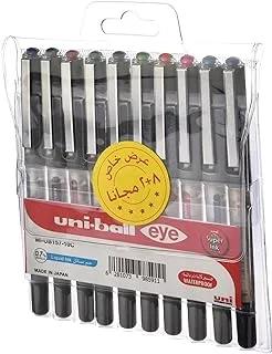 Uni-Ball Liquid Ink Multi color pens Set, 0.7 mm, 10 pens