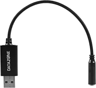 محول صوت USB خارجي 3.5 ملم من داتا زون لسماعات الرأس والكمبيوتر الشخصي وأجهزة الكمبيوتر المحمولة وأجهزة الكمبيوتر المكتبية و PS4 و Windows و Mac و Linux White متوافق مع جميع الأجهزة- DZ-X201