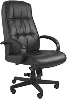 كرسي جلدي معدني عالي الظهر من Mahmayi ، TA708HBBL ، أسود ، H125 x W57 x D48 سم