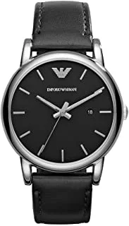 Emporio Armani Three-Hand Black Leather Watch, AR1692