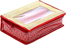 صندوق أساور من Kuber Industries Brocade Hardboard ذو قضيبين (أحمر) - CTKTC22884
