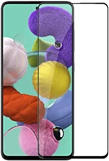 متوافق مع Al-HuTrusHi مع واقي شاشة لهاتف Samsung Galaxy A51 و Galaxy A51 5G (غير مناسب Galaxy A50) [تغطية كاملة للشاشة] [زجاج مقوى] مناسب للحافظة ومقاوم للكسر وخالي من الفقاعات (أسود)