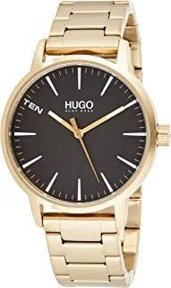 HUGO Boss Men's Grey Dial Ionic Plated Thin Gold 1 Steel Watch - 1530142