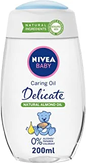 NIVEA Baby Oil Delicate Caring, Natural Almond Oil, 200ml