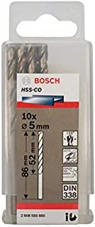 Bosch Tools Accessories Metal Drill Bits Pieces Of 10, Grey, 5 Mm, Hss-Co P10