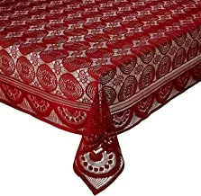 Fun Homes Circle Design Cotton 6 Seater Dining Table Cover (Maroon)
