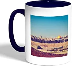 دولة فلسطين - كوب قهوة القدس ، لون أزرق