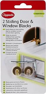 Clippasafe Sliding Door and Window Blocks 2 Pieces, Brass