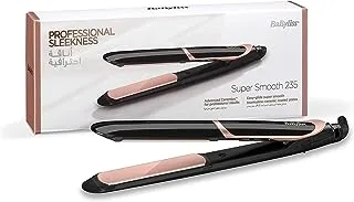 BaByliss Hair Straightener, Up to 235°, 5 Heat Settings, Tourmaline Ceramic Coated Plates, Ultra Fast Heat Up, Ionic Frizz Control, Auto Shut Off, Heat Mat, ST391SDE, Gray