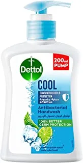 Dettol Handwash Liquid Soap Cool Pump for Effective Germ Protection & Personal Hygiene, Protects Against 100 Illness Causing Germs, Mint & Bergamot Fragrance, 200ml