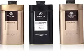 Yardley London Perfumed Talcum Body Powder For Men, 3X150 gm, Assorted