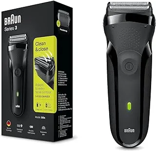 Braun Series 3 300s Rechargeable Electric Shaver For Men, Black
