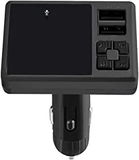جهاز إرسال FM للسيارة يعمل بالبلوتوث اللاسلكي مع شاحن USB مزدوج سريع للاتصال بدون استخدام اليدين ، أسود ، DZ- 950KWD