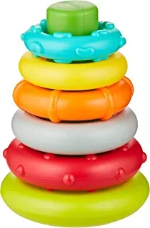 Infantino Rock'N Stack Rings Baby Activity , Learning & Developing Toys, Multicolor, ROCK'N STACK RINGS, Large