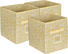 Kuber Industries Cloth Storage Box Unit|Closet Wardrobe Organizer|Baby Clothes Organizer|Storage Box For Toys, Clothes|3 Pieces (Gold)
