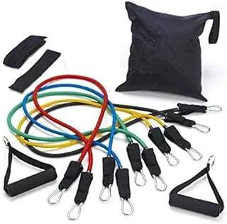 Products Resistance Band Set With Door Anchor, Ankle Strap, Exercise Chart, And Carrying Case
