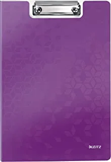 Leitz A4 Clipfolder With Cover, Lightweight Polyfoam, Wow Range, Metallic Purple,41990062