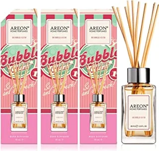 Areon Home Perfume Reed Diffuser 85ml 10 Rattan Reeds - Bubble Gum
