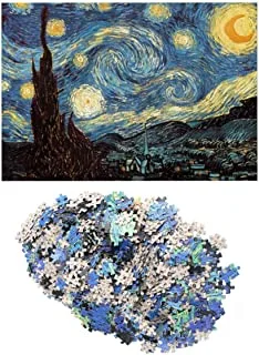 1000 قطعة من الألغاز الورقية من Jigsaw ، ديكور حائط المنزل - السماء المرصعة بالنجوم ، الأزرق ، MFT88317