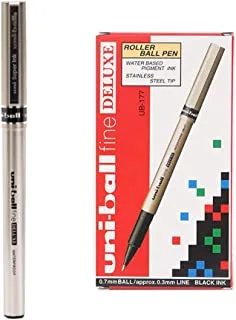 Uni-ball Fine Deluxe Roller Pen Black - UB177 (مجموعة من 12)