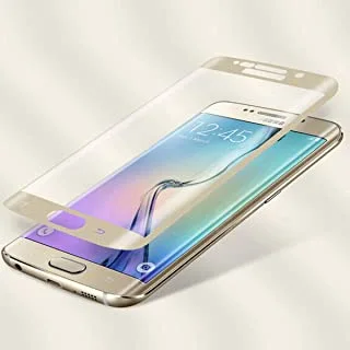 واقي شاشة من الزجاج المقوى ثلاثي الأبعاد باللون الذهبي اللامع لهاتف Samsung Galaxy S6 Edge