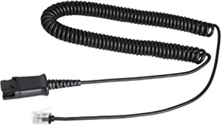 Voicejoy Long Crimped Wire Qd Plantronics Cable-Qd-Rj9-B, Black, 10 * 7 * 1