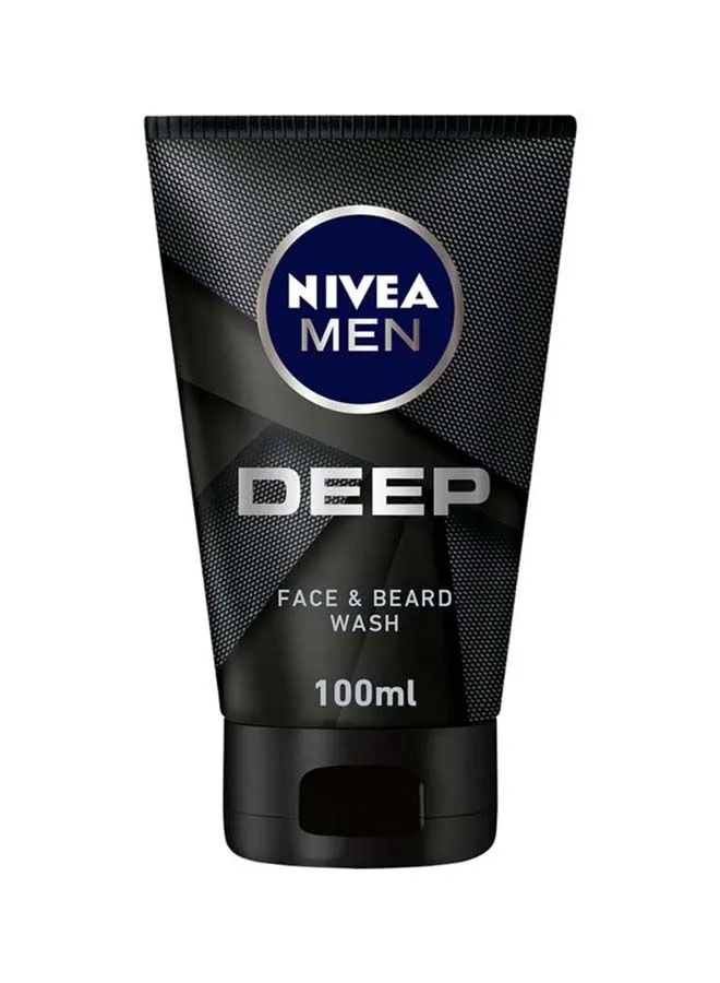 NIVEA MEN DEEP Cleansing Face & Beard Wash Active Charcoal 100ml