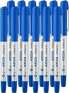MAXI ROLLER PEN 0.5MM NEEDLE TIP BOX OF 12PC BLUE