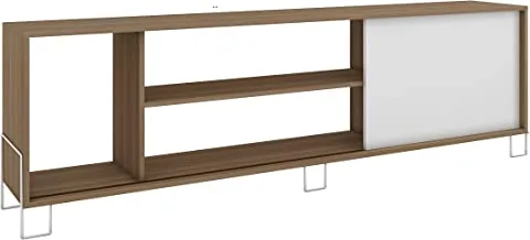 حامل تلفاز خشبي من BRV Móveis ، BR 33-47 ، بلوط مع أبيض يتطلب تجميع ، عرض 180 xd 29.4 xh 56