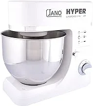 JANO 7L 1200W Electric Stand Mixer Hyper 6 Speeds Control with Pulse, S/S Bowl, 3 Types Of Tools Beater, Balloon Whisk, Dough Hook, Removable S/S bowl, White JN1209 2 Years warranty