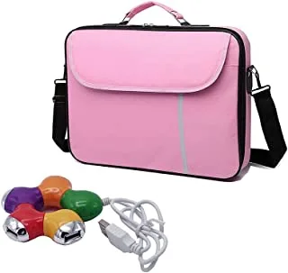 Laptop Bag, Datazone Shoulder Bag 14.1-Inch Pink With 4 Ports USB Hub 2.0 Multi-Colour.