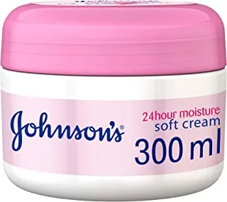 Johnson's Body Cream, 24 HOUR Moisture, Soft, 300ml