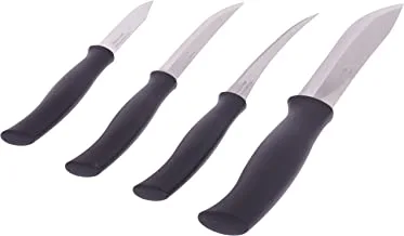Tramontina Athus 4 Pieces Knife Set with Stainless Steel Blade and Black Polypropylene Handle