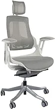 Mahmayi Robotto 609 - كرسي مكتب خلفي - مصنوع من شبكة ، كرسي مكتب مريح - تقليدي بأسلوب ومسند ظهر قابل للتعديل - ظهر مرتفع (أبيض)