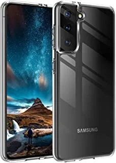 جراب Samsung Galaxy S21 / S21 Plus / S21 Ultra ممتص للصدمات من الجل المطاطي المصنوع من مادة البولي يوريثان الحراري الشفاف ومضاد للخدش ظهر شفاف عالي الدقة من Nice.Store.UAE (Samsung Galaxy S21 5G)