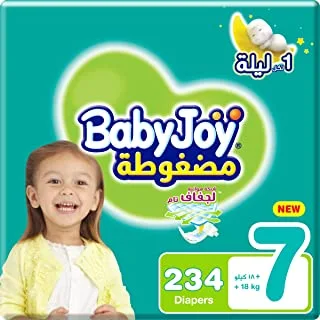 Babyjoy Compressed Diamond Pad, Size 7, 234 Diapers (1 Giant Box + 2 Jumbo Box)